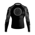 thumbnail image 2 of Raven Fightwear Men's Aztec Ranked BJJ Jiu Jitsu Rash Guard MMA Black/Grey, 2 of 3