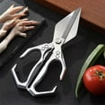 thumbnail image 2 of Bxaolu Multifunctional Heavy-Duty Kitchen Shears, 2025 New Kitchen Scissors for Food with Ergonomic Handle, Poultry Shears Food Scissors for Chicken Meat Seafood Bone Cutting (Silver), 2 of 9