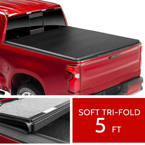 Cciyu Tonneau Cover 5ft Bed For Nissan Frontier 2005 2019 Soft Tri Fold