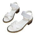 thumbnail image 5 of Womens Sandles Oofos Women Women's Fashion Casual Versatile Buckle Strap Foot Breathable Vacation Summer Fashion Trend Thick Heel Beach Sandals White, 5 of 5