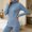 Light Blue, variant on Long Sleeve Undershirt for Women with Built in Bra Solid Color Mock Neck Skin Friendly Base Layer Sleepwear Thermal Shirts for Women (Coffee ,XL)