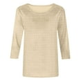 thumbnail image 5 of STETMN Women's Waffle Knit T-Shirt Lightweight Long Sleeve Fall Tops Plain Going Out Blouse, 5 of 5