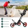 thumbnail image 5 of Spaco Folding 3 Wheels Golf Push Cart with Brake Scoreboard Adjustable Handle-Red, Golf Stand Bag for Men & Women,Multiple Pockets, Lightweight & Durable, 5 of 8