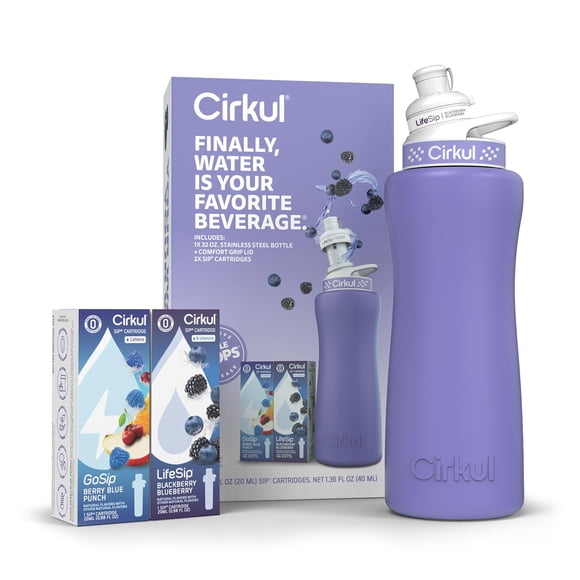 Botella de agua Cirkul Matte Periwinkle de acero inoxidable 950 ml