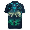 thumbnail image 4 of The Legend of Zelda Men's Casual Button-Down Shirts Summer Short Sleeve Tee Shirt Daily Hawaiian Beach Shirt Top With Pocket, 4 of 9