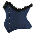 thumbnail image 4 of Gpaecead 2024 Corset Tops for Women Steampunk Renaissance Corset Lace Patchwork Color Gothic Court Evening Shapewear Tops Halloween Corset Dark Blue, 4 of 7