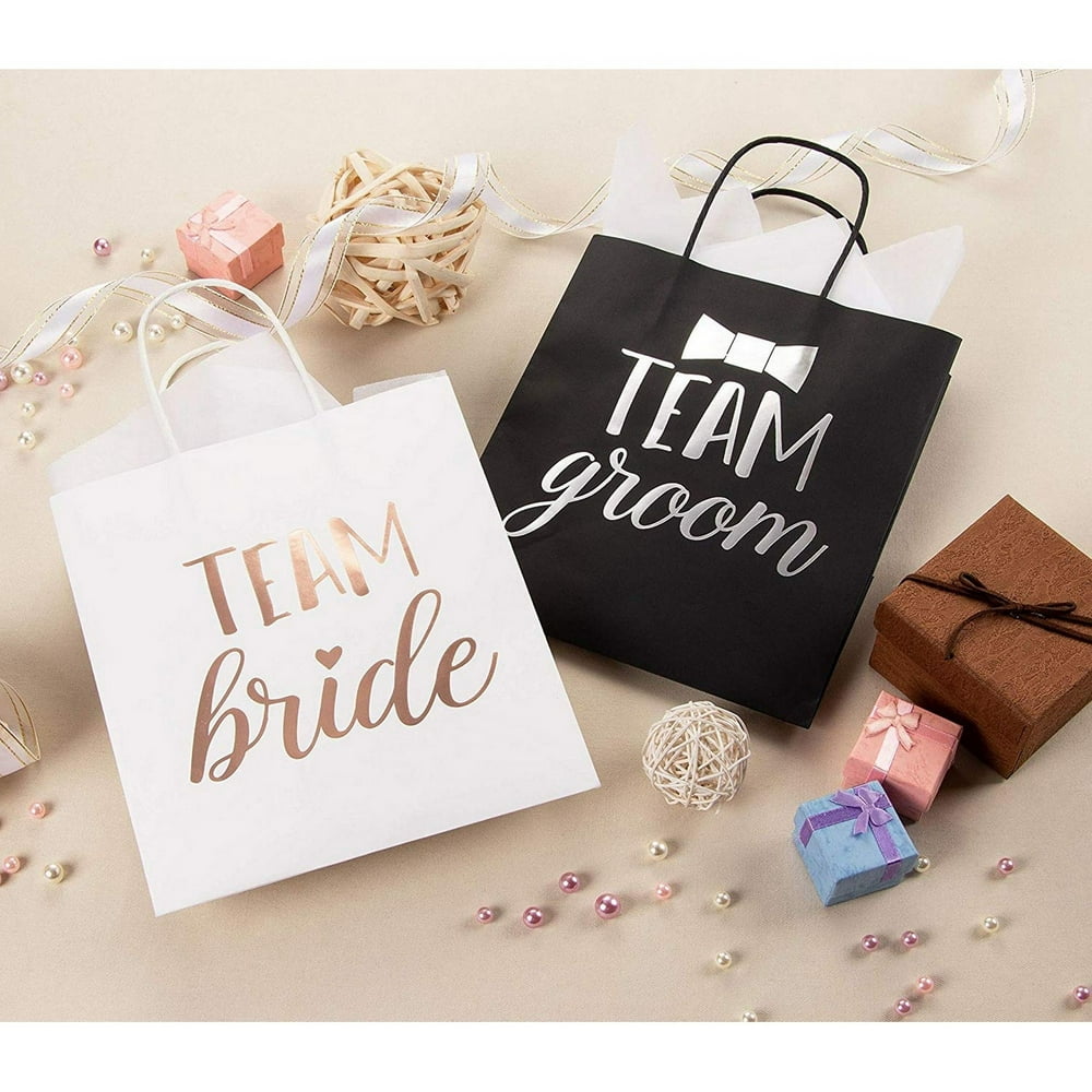 20 Pack Bridesmaid and Groomsmen Gift Bags with Handles
