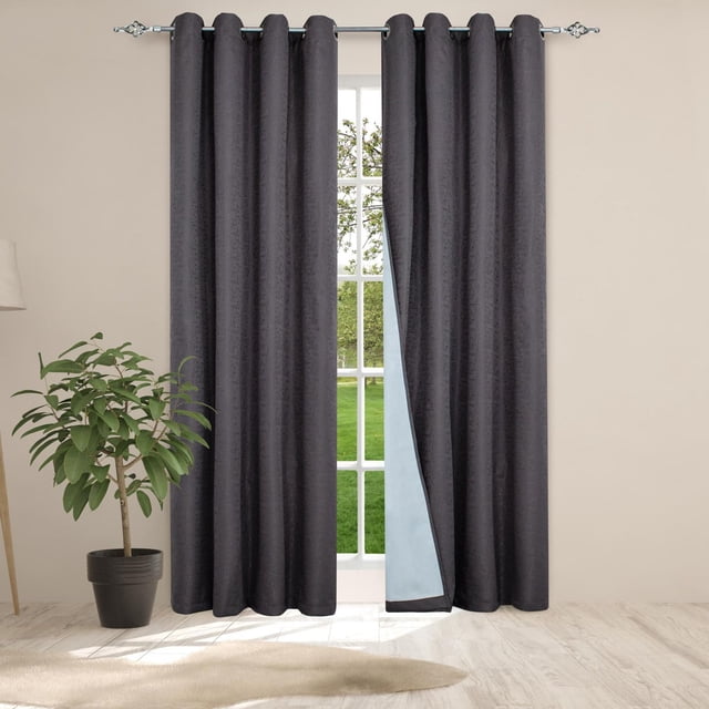 Safdie & Co. Rideau Jacquard 2PK 84L Occultant Charbon