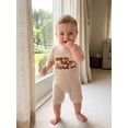 thumbnail image 6 of BemeyourBBs Preemie Baby Boys Summer Clothes Baby Boy Newborn Hospital Going Home Outfit Waffled Romper I'm New Here Letter Embroidery Short Sleeve Jumpsuit Playsuit Shorts, 6 of 9
