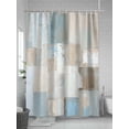 thumbnail image 5 of Fsddascl Blue Brown Color Blocks Shower Curtain Set - 66" x 72" Washable Bathtub Curtain with 12 Hooks, Modern Abstract Oil Painting Art Waterproof Fabric Stall Shower Curtains for Bathroom/Bathtub, 5 of 6