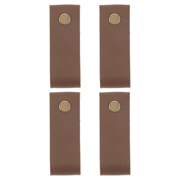 KAKOWELY 4pcs Furniture Drawer Knobs Wardrobe Cupboard Cabinet Door Leather Handles,6.89"X1.06"X0.04"