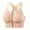 Pink, variant on Women's Zip Front Closure Sports Bras Padded Wirefree Yoga Bra