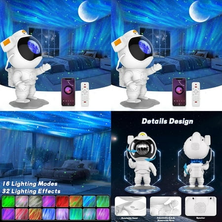 

DFDIEJZ 2023 Upgrade Astronaut Northern Lights Aurora Projector Night Light Spaceman Kid Adult Gaming Room/Party/ Decor