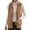 1#Khaki, variant on qolati Winter Vest Coats for Women Fashion Sleeveless Sherpa Coat Outwear Casual Stand Collar Zipper Solid Color Plush Vest Jacket with Pockets