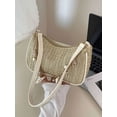 thumbnail image 7 of Gustave Women's Woven Straw Shoulder Bag Beach Small Underarm Tote Purse Boho Hobo Handbag with Seashell Pearl Beaded Chain for Summer Casual Vacation - Khaki, 7 of 7
