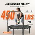 thumbnail image 6 of KFFKFF Compact Trampoline, 51-Inch Fitness Bouncer, 450lbs Weight Capacity Exercise Trampoline, Steady & Silent, with Four-Stage Height Adjustable Foam Grip, Suitable for Garden Exercise for Adults, 6 of 9