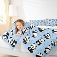 thumbnail image 5 of Manfei Kawaii Panda Queen Bedding, Cartoon Animals Bedding Comforter Set Queen, Light Blue, Polkadot Reversible, 7-Piece, 5 of 6
