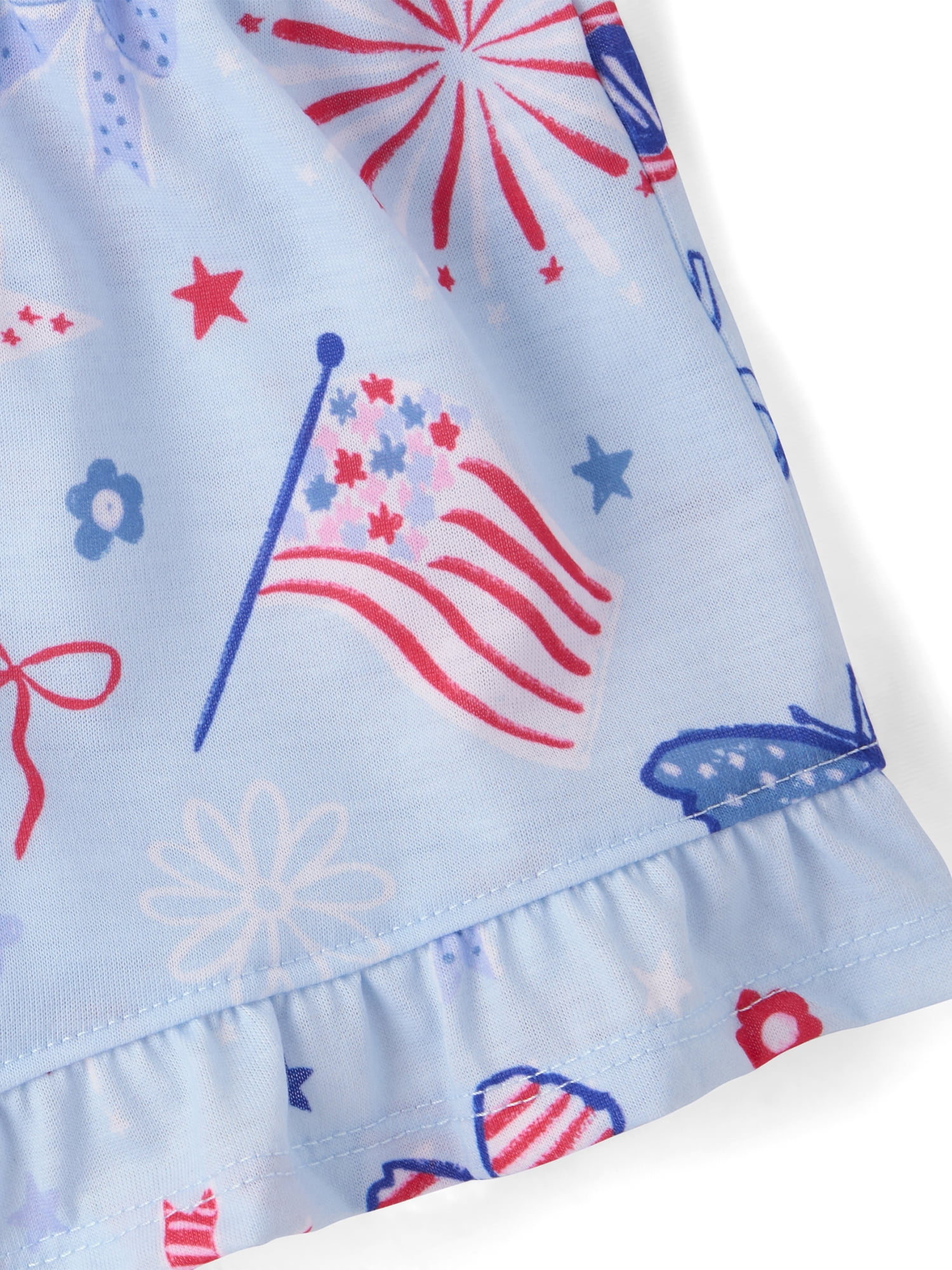 The Children's Place Girls Short Sleeve Americana Print PJs, 2-Piece, Sizes XS-XXL