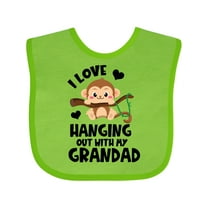 Inktastic Monkey I Love Hanging out with My Grandad Boys or Girls Baby Bib