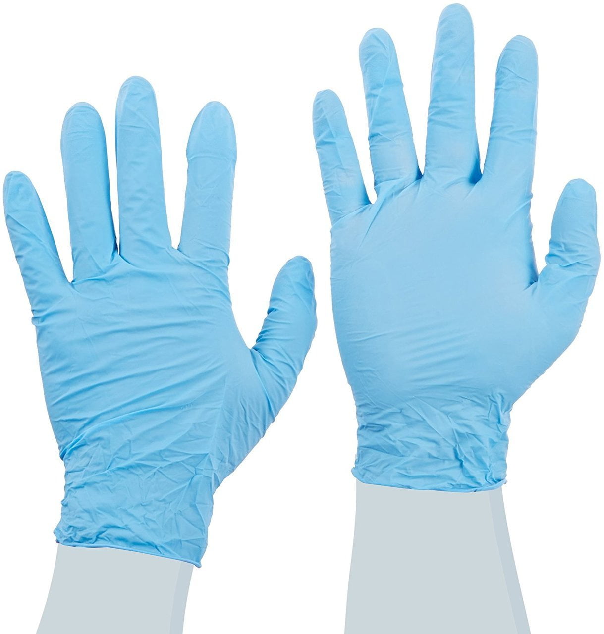 Cardinal Health Esteem Stretchy Nitrile Gloves, Beaded Cuff, LG, BlueBox of 150