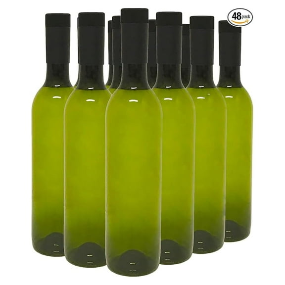 Plastic Wine Bottles & Screw , Green, 750ml - Pack of