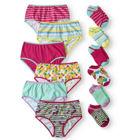 Wonder Nation Girls Brief Underwear and Sock Pack, 12 Pack (Little Girls &  Big Girls) – Walmart Inventory Checker – BrickSeek