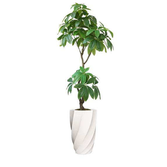 Vintage Home Artificial Faux Real Touch 7.67 Feet Tall R/T Pachira Aqua With Fiberstone Planter