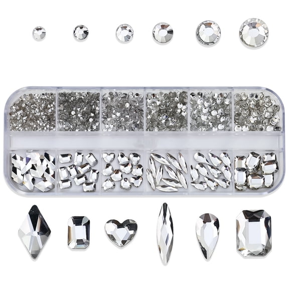 Nail Gems Multi Shapes Nail Rhinestones Charms Nail Charms Nail Art Charms Crystals Nail Gems Stones DIY Nail Art-Decor