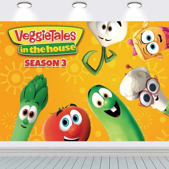 VeggieTales in the House Taspestry Poster Banner Backdrop Background Wall Decor Party Supplies