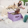 Large Storage Bin Cube Toy Box Fabric Basket Organizer for Shelf Purple