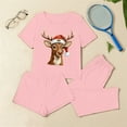 thumbnail image 2 of Gifts Dianli 3 Piece Pajama Set Loungewear Women's Short Sleeve Top Shorts And Pants Set Comfortable Cotton Blend Soft Breathable Casual Homewear Sleepwear Gift Set, 2 of 9