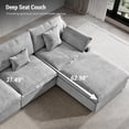 thumbnail image 6 of 120" Cloud Couch Sectional for Living Room, Down Filled Modular Sectional Sofa Couch, 3 Seater,Gray, 6 of 15