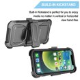 thumbnail image 2 of Apple iPhone 12 Pro Max Case, 6.7" Phone 12 Pro Max Clip Belt Holster, Takfox Shockproof Swivel Defender Heavy Duty Armor Protective Cases & 2 PCS Screen Protector with Kickstand Rugged Cover, Black, 2 of 7