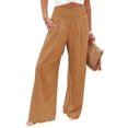thumbnail image 1 of Women's Wide-leg Linen Pants Drawstring High-waisted Court Pants Flowy Beach Slacks With Pockets, 1 of 3