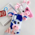 thumbnail image 2 of Fluffy Cow Phone Shell Lovely Plush Phone Cover Compatible with S21 Ultra 5G, 2 of 3