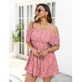 thumbnail image 2 of a.Jesdani Women Plus Size One piece Swimsuits Tummy Control Two Piece Bathing Suit Off Shoulder Ruffled Flounce Swimdress with Shorts Red 2X, 2 of 12