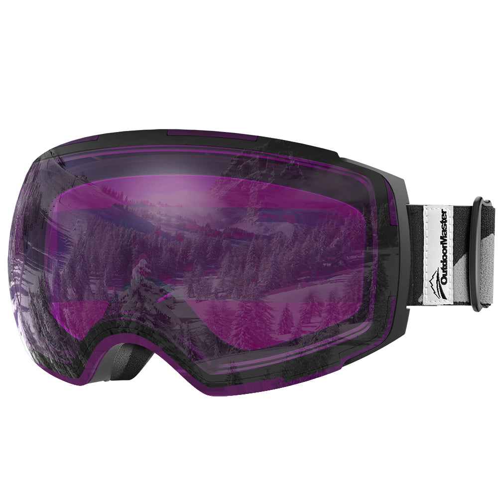 Ski Goggles PRO,OBOSOE Interchangeable Lens 100% UV400 Protection Snow Goggles for Men & Women-Anti-Fog Wide Spherical Safety Goggles 