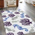 thumbnail image 2 of 2.7'x5' Area Rugs, Seahorse Coral Coastal Indoor Outdoor Area Rug for Living Room Bedroom, Nautical Summer Beach Ocean Sea Washable Bathroom Rugs Kitchen Floor Carpet Mats Home Decor Aesthetic, 2 of 8