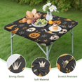 thumbnail image 4 of Happy Halloween Table Cover with Elastic Edge Wrinkle Resistant Washable Horror Pumpkin Ghost Square Table Covers Table Cloths for Party Picnic Dinner Decor (34x34in), 4 of 6
