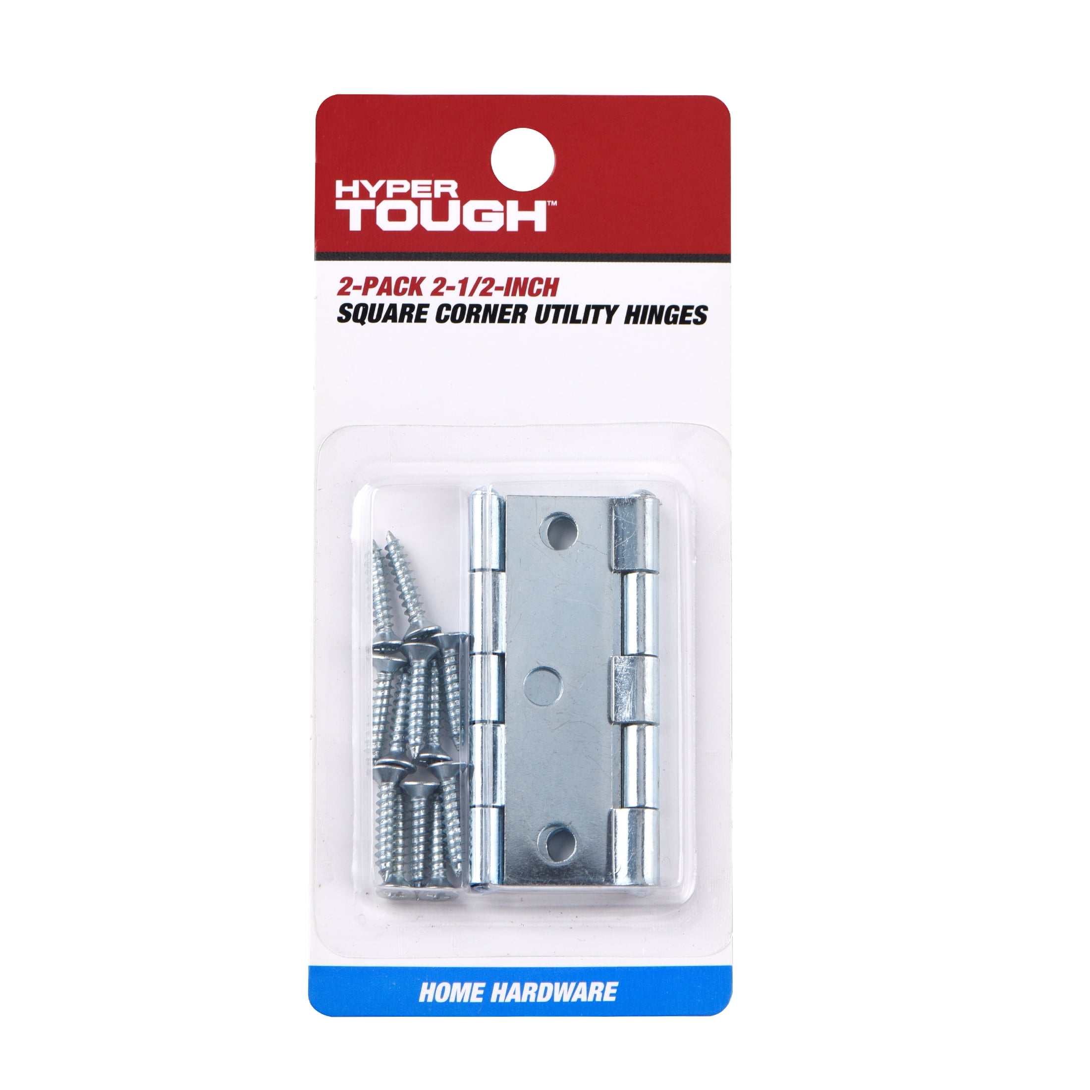 (2 pack) Hyper Tough New 2-1/2 in. Utility Hinge, Zinc Plated, 2 Pack