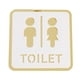 thumbnail image 1 of Letrero cuadrado de 12cm para baño, placa acrílica para baño, accesorios de arte de pared para oficina de negocios, restaurante, fácil de instalar Estilo A, 1 of 8