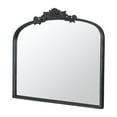 thumbnail image 2 of Kea 41 Inch Wall Mirror, Black Curved Arched Metal Frame, Baroque Design- Saltoro Sherpi, 2 of 5