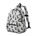 thumbnail image 2 of Black Cat and Paw Print White Pattern Cute School Backpack with Padded Back and Adjustable Shoulder Straps 13.4"x11"x4.7", 2 of 5