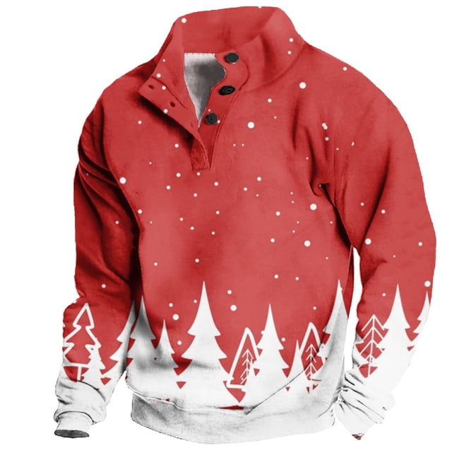 VBARHMQRT Fuzzy Hoodie Men's Christmas Collection Printed Stylish and Comfortable Hoodie