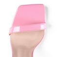 thumbnail image 3 of Zhabtuc Women Lace up Heels Sandals Sexy Strappy Stiletto Square Toe Open Toe Heels Sandals Party Prom Shoes Pink Size 11, 3 of 6