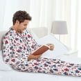 thumbnail image 6 of Yiaed Happy Columbus Day Print Men’s Pajamas Set - Long Sleeve Button Down Sleep Shirt and Pajama Bottoms Sleepwear Set Mens Pjs Sets Men's Pajama Bottoms-Medium, 6 of 7