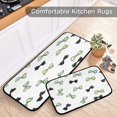 thumbnail image 5 of 2-Piece Kitchen Rugs Set Non-Slip Mats Carpet Floor for Kitchen, Bathroom (19.7"x27.6" & 19.7"x47.2") Green and Black Bows, 5 of 7