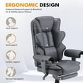 thumbnail image 6 of HOMREST 6-Point Massage Office Chair, Heated Executive Chair with Adjustable Armrest,Ergonomic Home Office Desk Chairs with Retractable Footrest and Reclining Function(SlateGray), 6 of 9
