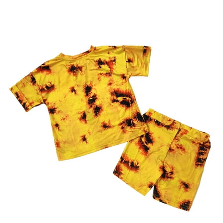 

koaiezne Kids Toddler Baby Children Girls Print Summer Short Sleeve Tshirt Shorts Tops Pants Sets Outfits Clothes Baby Boy Dress with Tie Boys Clothes 3 Toddler