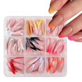 thumbnail image 1 of Kit de uñas postizas adhesivas PEPFTG de 216 piezas, punta francesa, forma almendra, 1 of 9